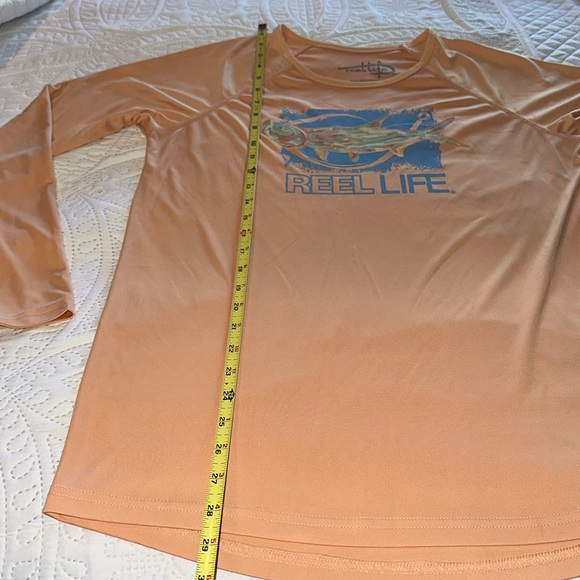 Reel Life Aqua Coral Sands LS Shirt Tarpon Fish Size XL Polyester - Picture 8 of 11
